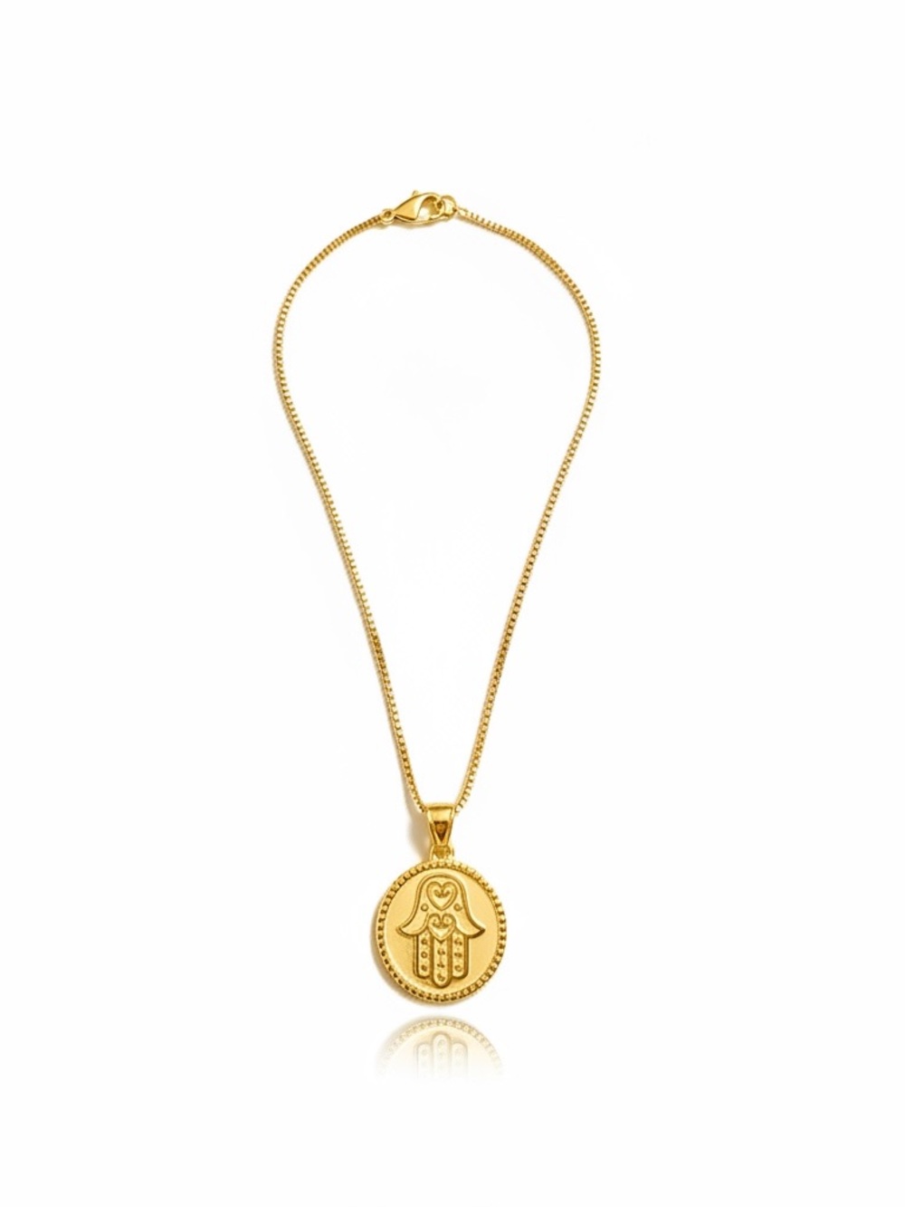 Gold Hamsa Pendant Necklace - Women Jewelry